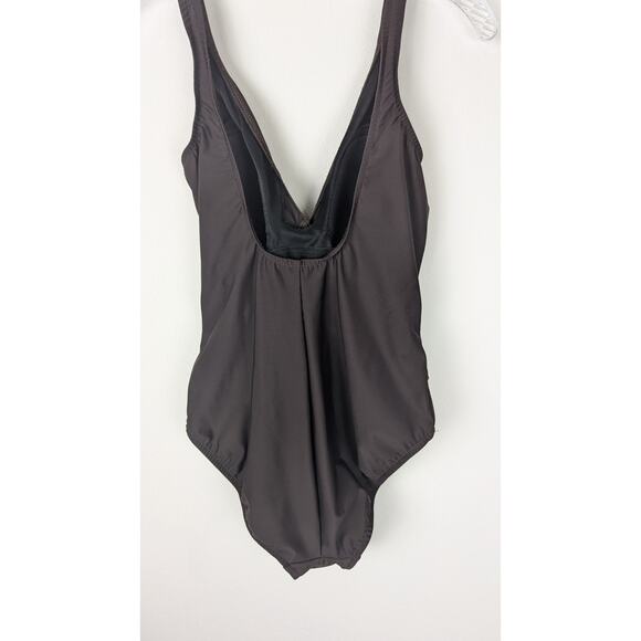 Miraclesuit one piece12 Espresso Brown Ring accent Draped Tummy control EUC - Picture 6 of 6